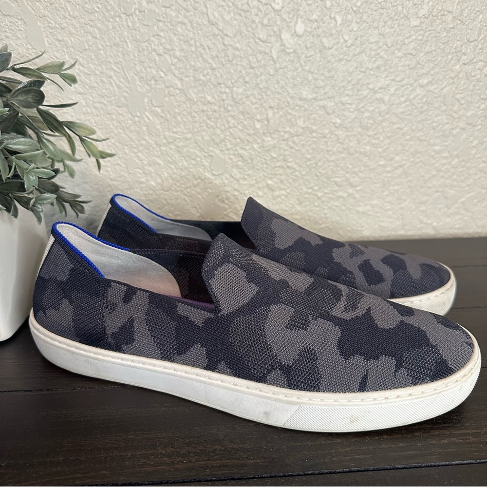 Rothy The Original Slip On Sneaker Grey Camo Women’s 12.5 - Picture 2 of 9
